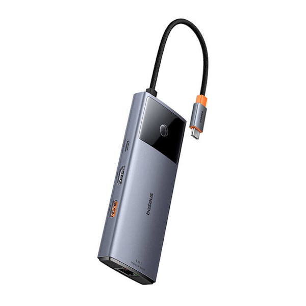 Hub 6in1 Baseus Metal Gleam 2-serien, USB-C til 2xUSB 3.0 +USB-C + HDMI + USB-C PD + Ethernet RJ45