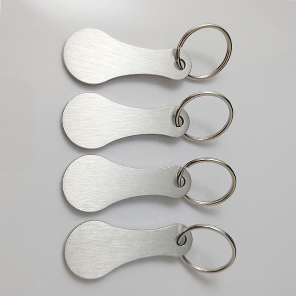 Metal nøglering til indkøbsvogne (4-pak) Silver Silver