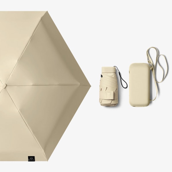 Sun&Rain Paraply, 5-foldet Pocket Paraply Gul