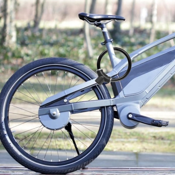 Svart cirkulärt cykellås för pålitlig cykelsäkerhet