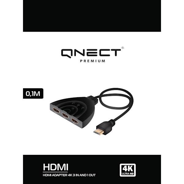 Adapter HDMI 3 in - 1 out 4K Pigtale, 0.1m