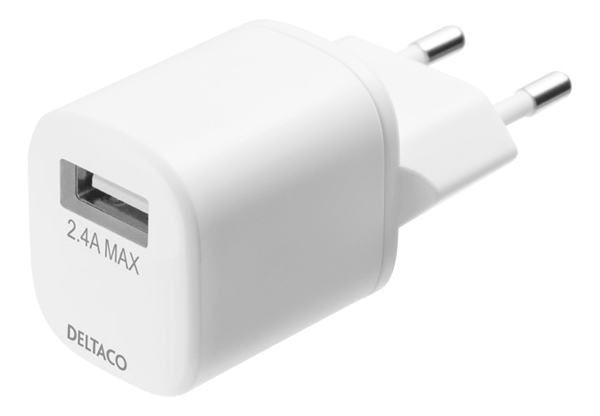 USB vægoplader, USB-A, 2,4 A, inkl. 1 m USB-A til Lightning