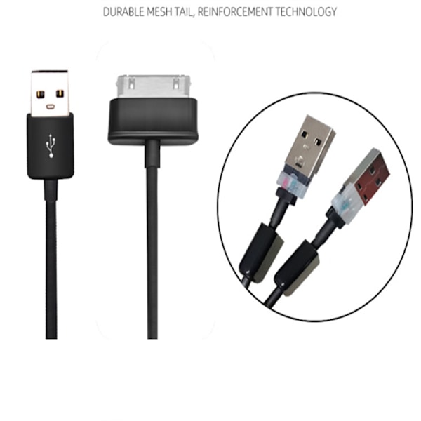 INF 30 pin USB-kabel laddkabel/datakabel, kompatibel med Samsung P1000/N8000/N8010 Samsung P1000 Svart 1 m