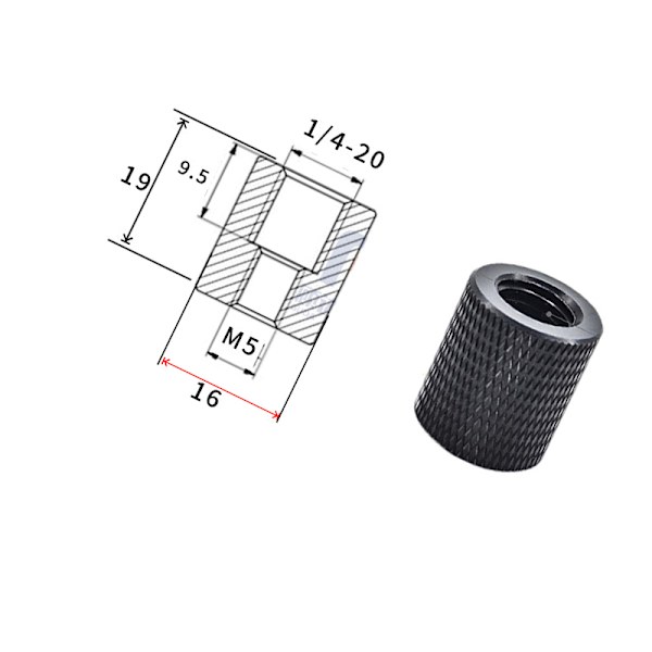 5-pack 1/4 tum hona till M8 hane gängadapter för stativ och kameratillbehör M5