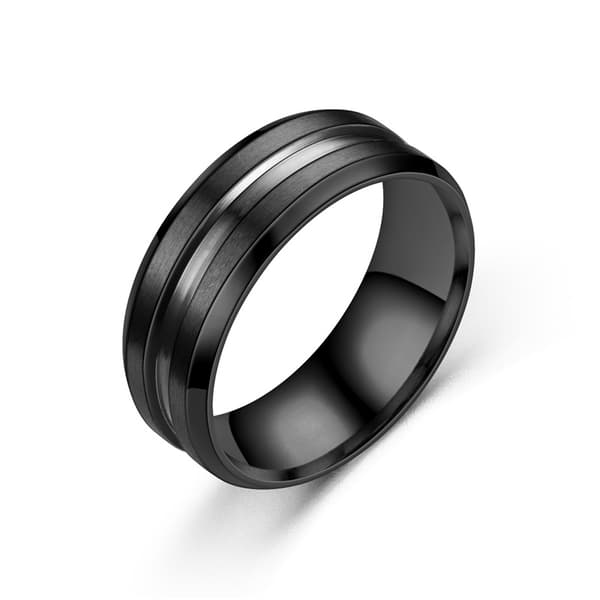 Chic ring i rustfrit stål Black 18.2 mm Black 18.2 mm