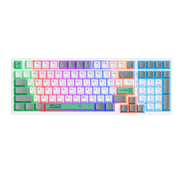 ONIKUMA G38 98-tangenter USB-trådbundet mekaniskt tangentbord Vit
