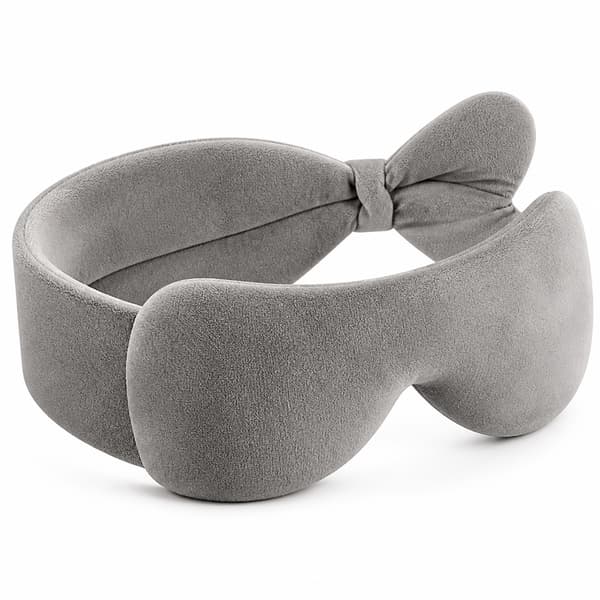 Viktad sovmask i mjuk polyester med glaspärlefyllning Grey Grey