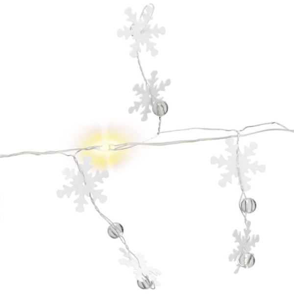 10 LED-ljuskedja silvertråd "Snöflingor"