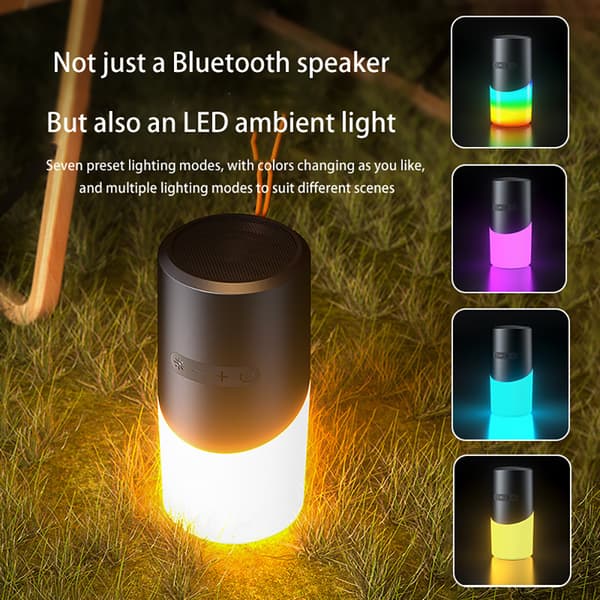 Bærbar Bluetooth-højttaler med RGB-stemningslys Black Black
