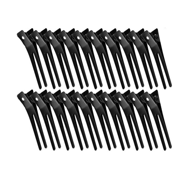 20 st hårklämmor - dubbla metallstylingklämmor Black Black