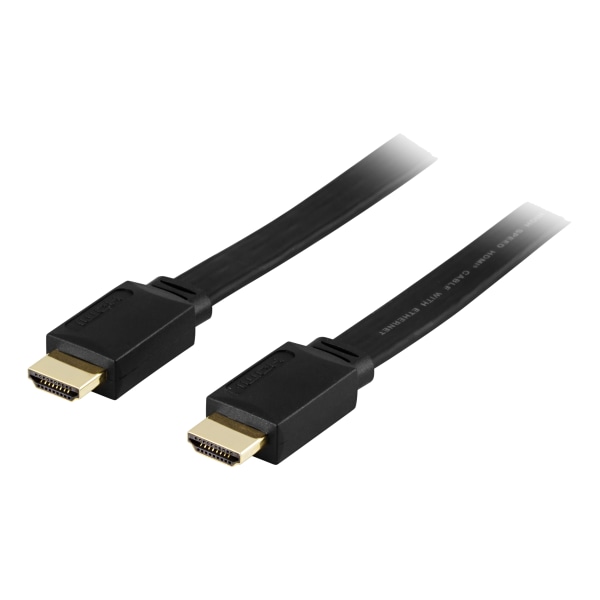 Flat HDMI cable, HDMI High Speed with Ethernet, 0.5m, black