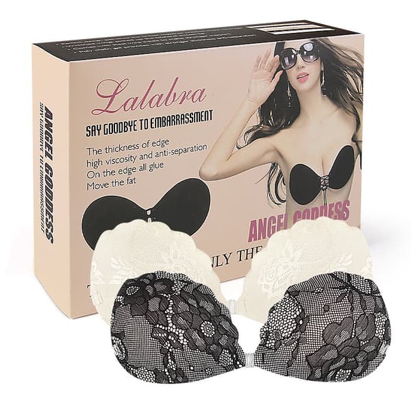 Näkymätön Deep V -pitsisilikoniliivi Black D Black D