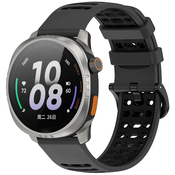 Silikone rem til Xiaomi Watch S4/Keep Watch Pilot 1 Sort+grå