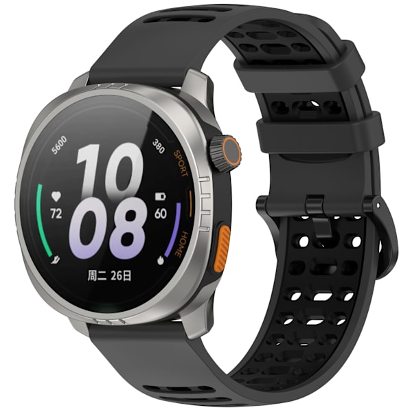 Silikoniranneke Xiaomi Watch S4/Keep Watch Pilot 1 -kellolle Musta + harmaa