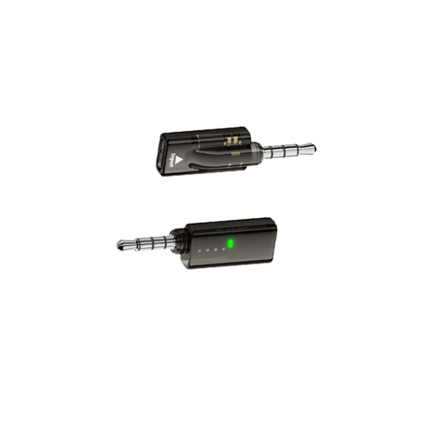 3,5 mm han til USB-C hun lydadapter med indbygget DAC dekoder 16bit/48KHz 40mW output, sort