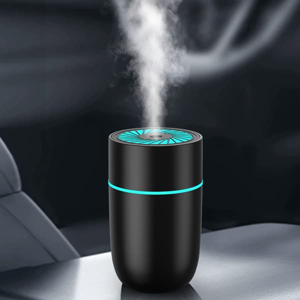 WT-009 Bil Luftfugter: USB Mini Støjsvag Farverigt Lys Black Black