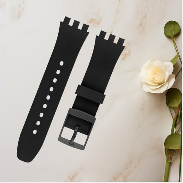 Premium silikone Swatch urrem udskiftning Black 16 mm Black 16 mm