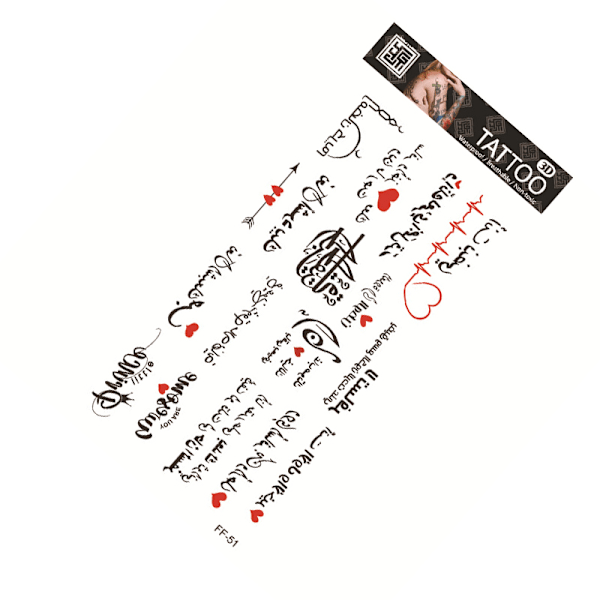 Vattentät Tillfällig Tatuering - Blommig Design Modell 7