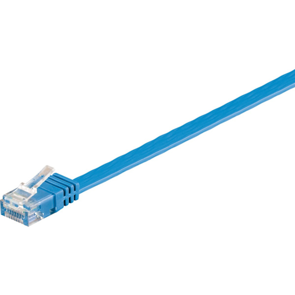 CAT 6 platt patchkabel, U/UTP, blå