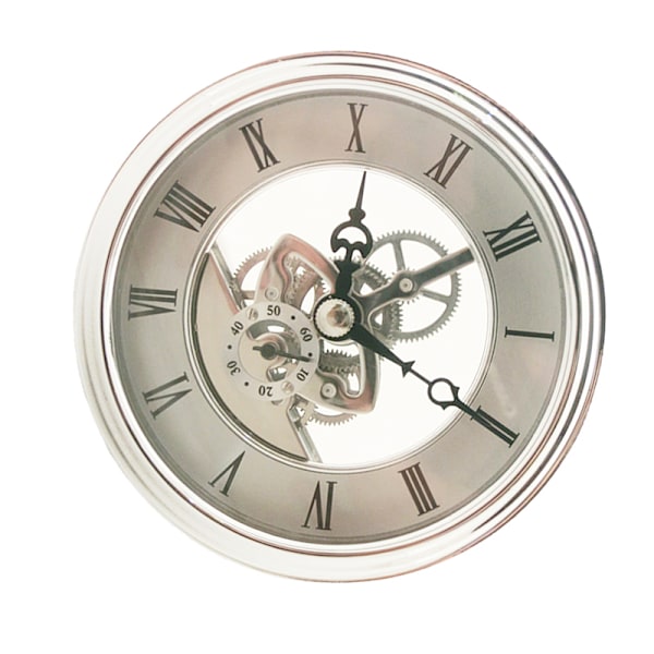 Silver Clock Movement Insert - 97mm Roman Numeral Dial