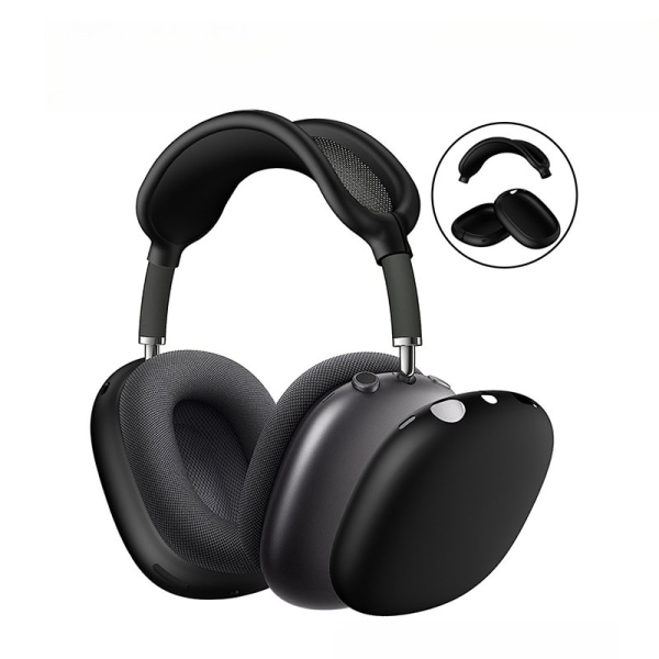 Öronkuddar, skyddsskal och kudde för huvudbåge för Airpods Max hörlurar Svart