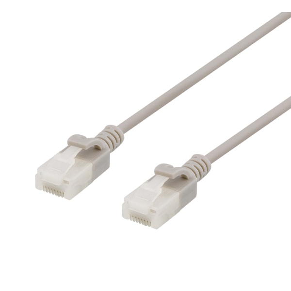 U/UTP Cat6a patch cable, slim, 3,5mm diameter, 1m, grey