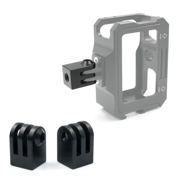 2-pak sort aluminiumslegering 1/4" stativadapter til GoPro, DJI, og andre actionkameraer