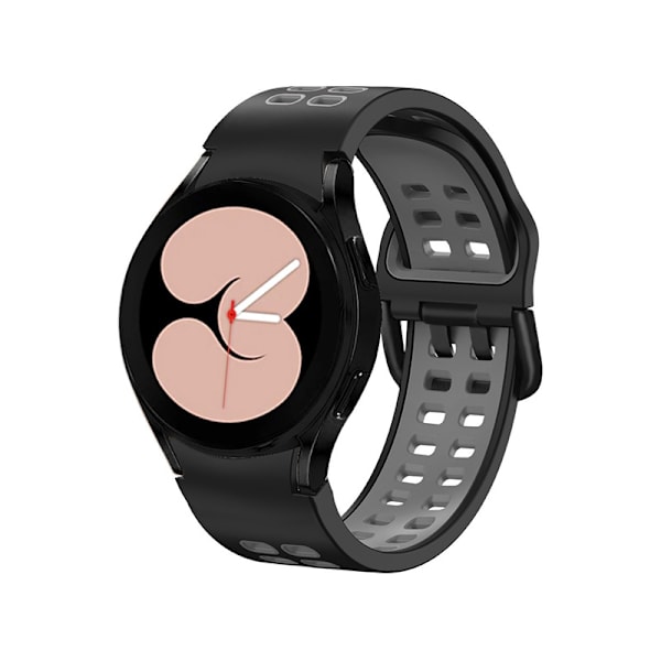 Silikone armbånd til Samsung Watch 4/5 Sort+grå