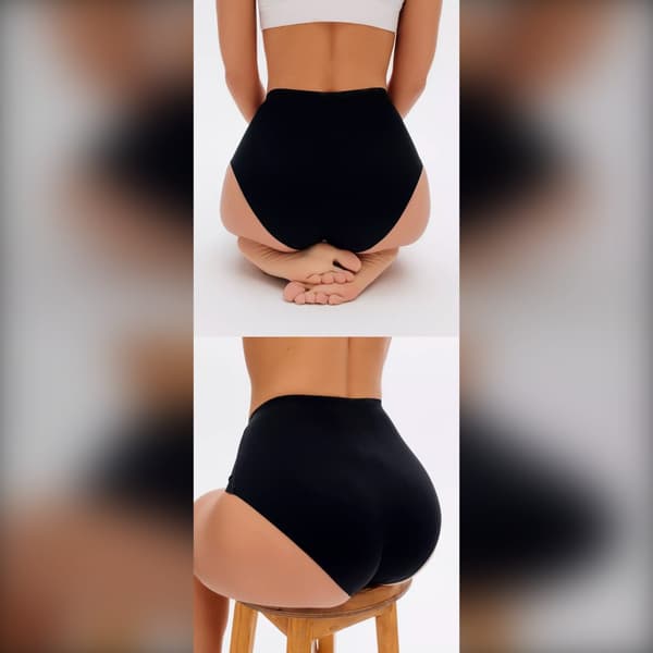 Hög midja tryckta trosor (4-pack) - Sömlös Ice Silk Komfort L L