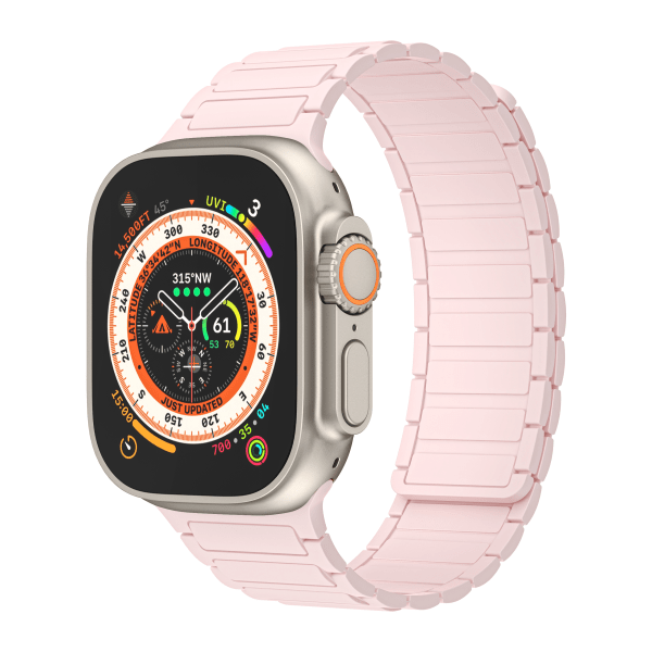 Magnetisk silikonrem för Apple Watch 1/2/3/4/5/6/7/8/9, Apple Watch SE Rosa 38/40/41 mm