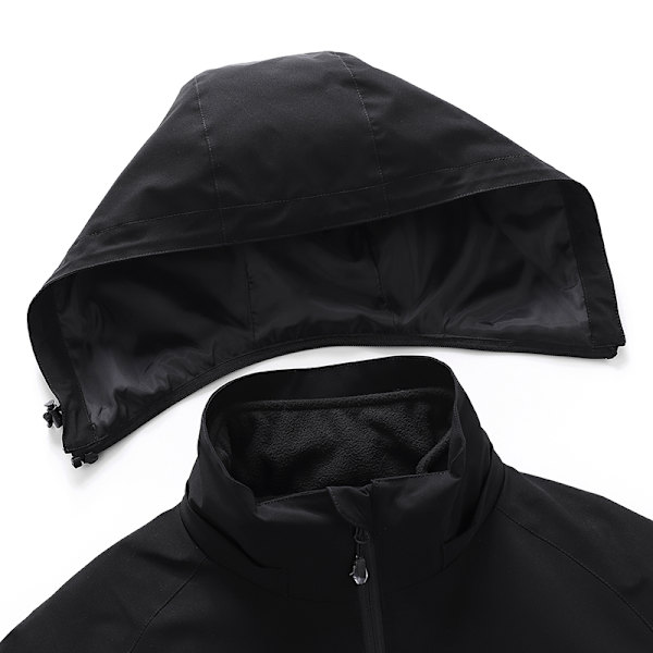 Svart uppvärmd jacka (batteri ingår ej) 4XL