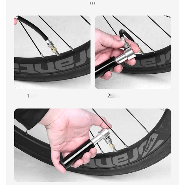 Mini cykelpump i aluminiumlegering Svart