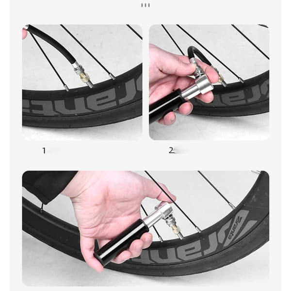 Mini cykelpumpe i aluminiumlegering Black Black