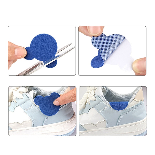 Teddy Bear Shoe Patch Kit - 8 lappar (4 stora, 4 medelstora) Blå