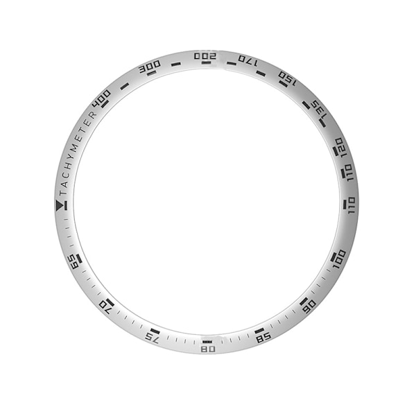 Snygg silverram med svarta markeringar för GTR 47mm