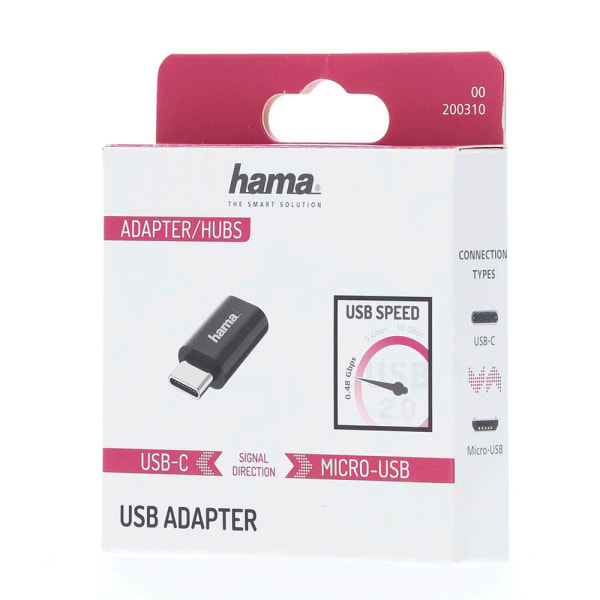 HAMA USB-C Adapter till Micro-USB USB 2.0, 480 Mbps