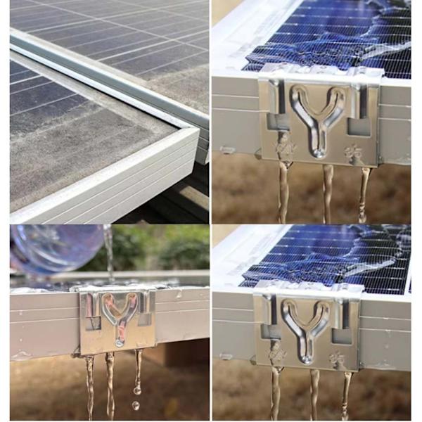 Rustfrit stål solcellepanel vandafledningsklemme - 33mm (10 stk.) - Effektiv vandafledning til solpaneler