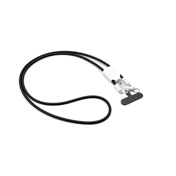 4-i-1 snabbladdande lanyard-datakabel Svart