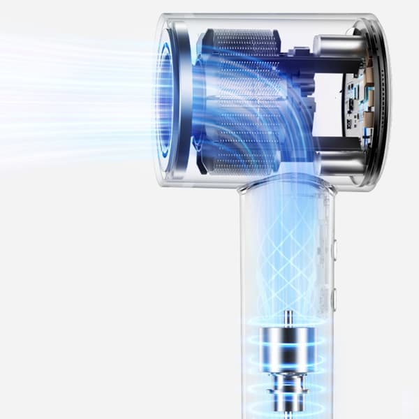 1600W ionisk føntørrer med magnetmundstykke og diffuser, temperaturskærm, 8 tilstande, EU 220V, grå, 1,8m ledning