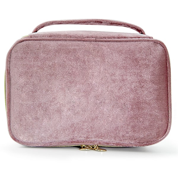 Velvet Makeup Brush Storage Bag - Travel Cosmetic Organizer Rosa