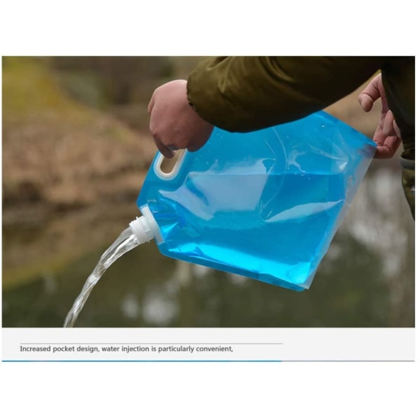 Hopfällbar vattenpåse 10 liter Blå