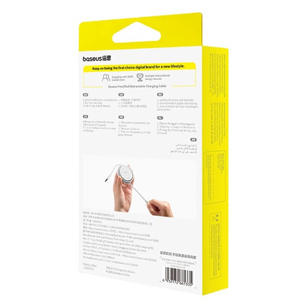 Baseus Free2Pull-kabel USB-C til iP 20W (hvid)