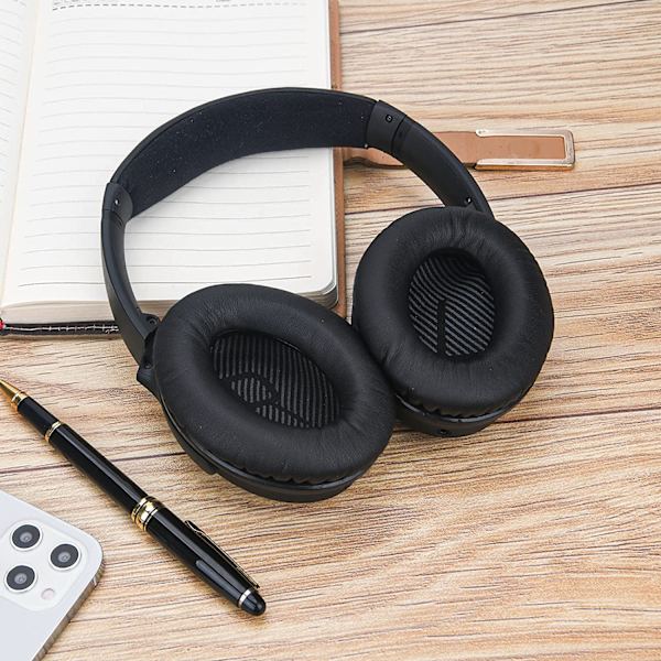 INF Öronkuddar för Bose QC35 I/II, QC25, QC15, QC 2 AE 2, AE 2i, AE 2w, SoundTrue, SoundLink Svart