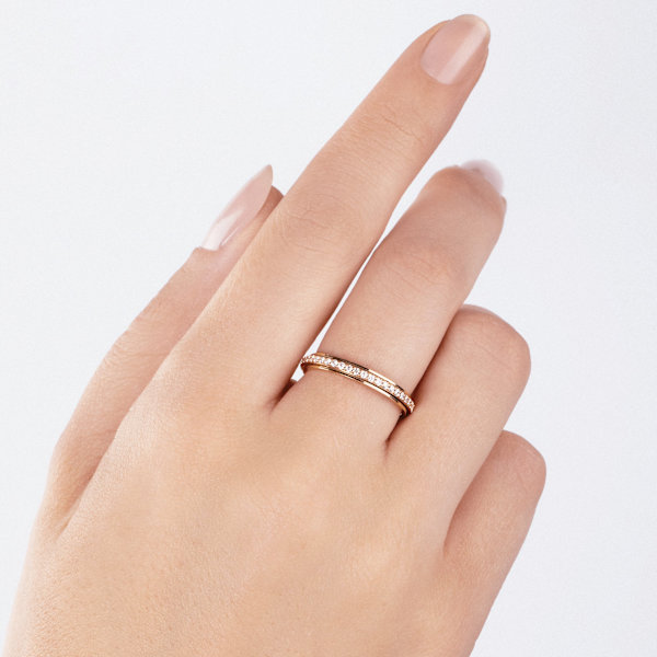 Ring med roterbara zirkonstenar / antistressring Guld 17.4 mm