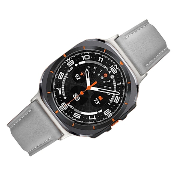 Armband i äkta läder för Samsung Watch 7 Ultra (47 mm) - Grå