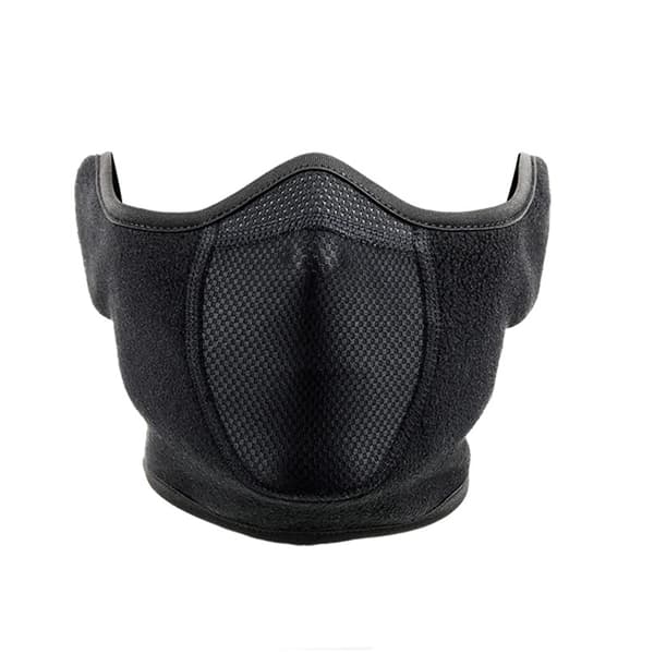 Sort fleece ansigtsmaske til cykling i koldt vejr