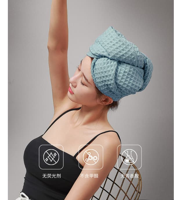 Hurtigtørrende hårhåndklæde turban - Superabsorberende mikrofiber hårhåndklæde Blue Blue