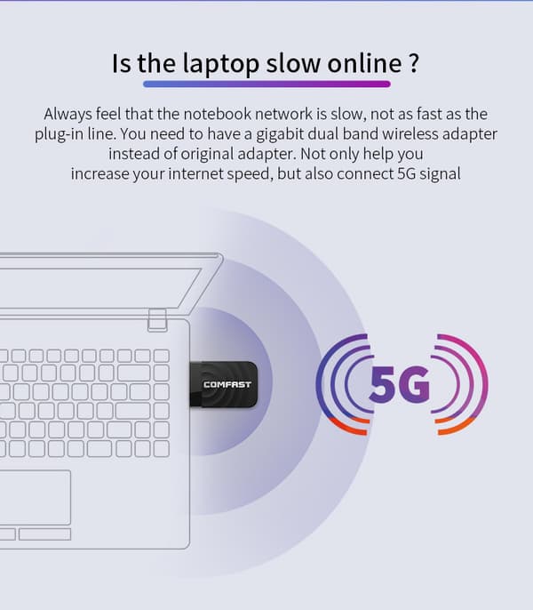 Trådlös WiFi-adapter - Svart