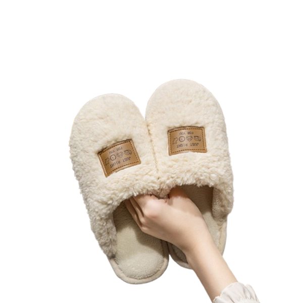 Tofflor i fleece, mysigt och varmt Vit M