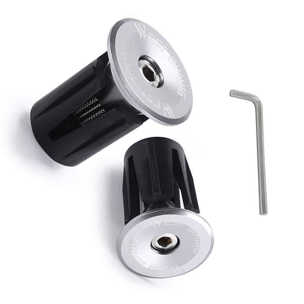 Aluminiumslegering Cykelstyr Endepropper med Skruenøgle Silver Silver